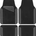 Motor Trend Waterproof Car Floor Mats Versatile Fit Mats with Driver Heel Pad Leather Car Carpet Floor Mat for SUV Van Sedan Truck Anti-Slip Backing Carpet Mats Black and Grey, Pack of 3