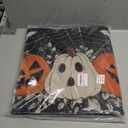 Halloween Kitchen Rugs Set of 2,Black Pumpkin Spider Web Kitchen Mats for Floor, Halloween Non-Slip Washable Sink Mats Home Decor Doormat+Runner Rug