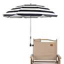 GRANDMEI Chair Umbrella with Clamp,46 inches UPF 50+ Clip on Parasol for Patio,Beach Chairs,Wheelchairs,Golf Carts (Stripe)