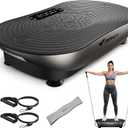MERACH Vibration Plate Exercise Machine, Vibrating Platform for Lymphatic Drainage Weight Loss Muscle Activation, Full Body Home Exercise Equipment with LED Touch Screen Bluetooth Pull Cord