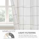 DriftAway Kitchen Curtains Striped Tier Linen Short Curtains Windowpane Plaid Cafe 45 Inch Length for Living Room Bathroom Chris Farmhouse Rustic Rod Pocket 2 Panels Gray