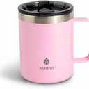 Manna Bluff Mug with Splash-proof Sliding Lid - 12 Oz - Vivid Pink