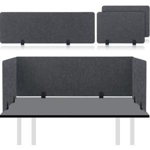 Yaomiao 3 Pcs Acoustic Desk Divider Soundproof Desk Privacy Panel Freestanding Desk Partitions Sound Absorbing for Students Office Reduce Noise Visual Distractions (Dark Gray,60 x 16", 24 x 16")