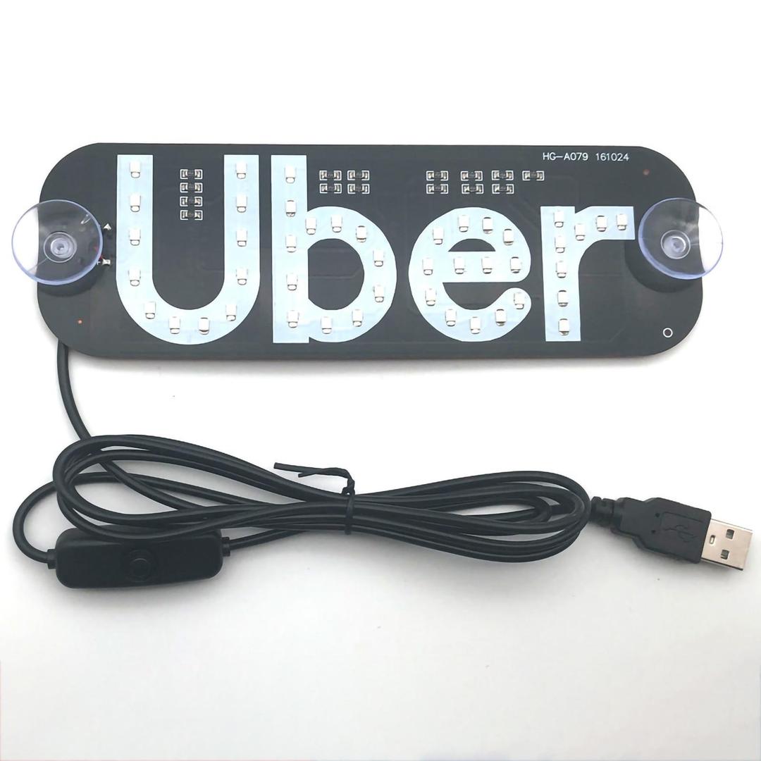 LED Light Signs for Car Windshield,Taxi Logo with Suction Cups, USB Type C Cable, Rideshare Sign for All Vehicles (Green)