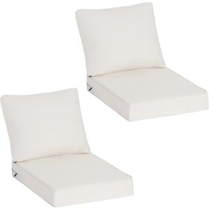 COZYVIDA Outdoor Deep Seat Cushion Set of 2,24" x 27.5"x4.5" Patio Cushions Resilient Foam Filling, Water-Resistant Stain-Resistant UV-Resistant 1000+ Hrs, Weather Resistant,YKK Zippers,Almond, 24"x27.5"x4.5" 2sets