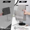 KES Black Towel Rack, Tall Hand Towel Stand 16.5" Fit Standard Hand Towels, T-Shape Standing Hand Holder Countertop Weighted Base, SUS304 Stainless Steel Matte Black, BTH208S14B-BK