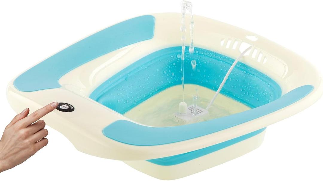 Electric Sitz Bath, Sitz Bath for Hemorrhoids, Sitz Bath for Toilet Seat, Sitz Bath for Postpartum Care, Sits Bath for Women Men Adults, Sitz Bath Soak Salts Basin, Hip Bath Bowl, Foldable, Blue