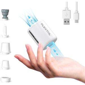 FLEXTAILGEAR Portable Air Pump - Tiny Pump 2, Electric Air Pump for Inflatables 2.8oz Battery Inflator Rechargeable Air Mattress Pump for Sleeping Pads, Pool Floats, Swimming Rings White