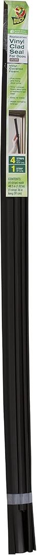 Duck Brand 1302368 Replacement Vinyl Clad Door Seal, Brown, 4 Strips (Each 40.5") and 1 Strip (36")