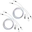 Cable Lock Double Loops 6.6Ft Long Silver Security Cables with Lock, Bike Locks Cables 2.5mm Braided Steel Coated Safety Cable Wire for Luggage,Outdoor, Clothesline (2 Pack)