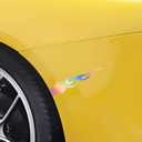 Car Flame Reflective Sticker, 4PCS Racing Sports Flame Side Rearview Mirror Stripe Decal, Self-Adhesive Motorcycle Exterior Helmet Sticker Decoration,Universal for Vehicles (Gradient)