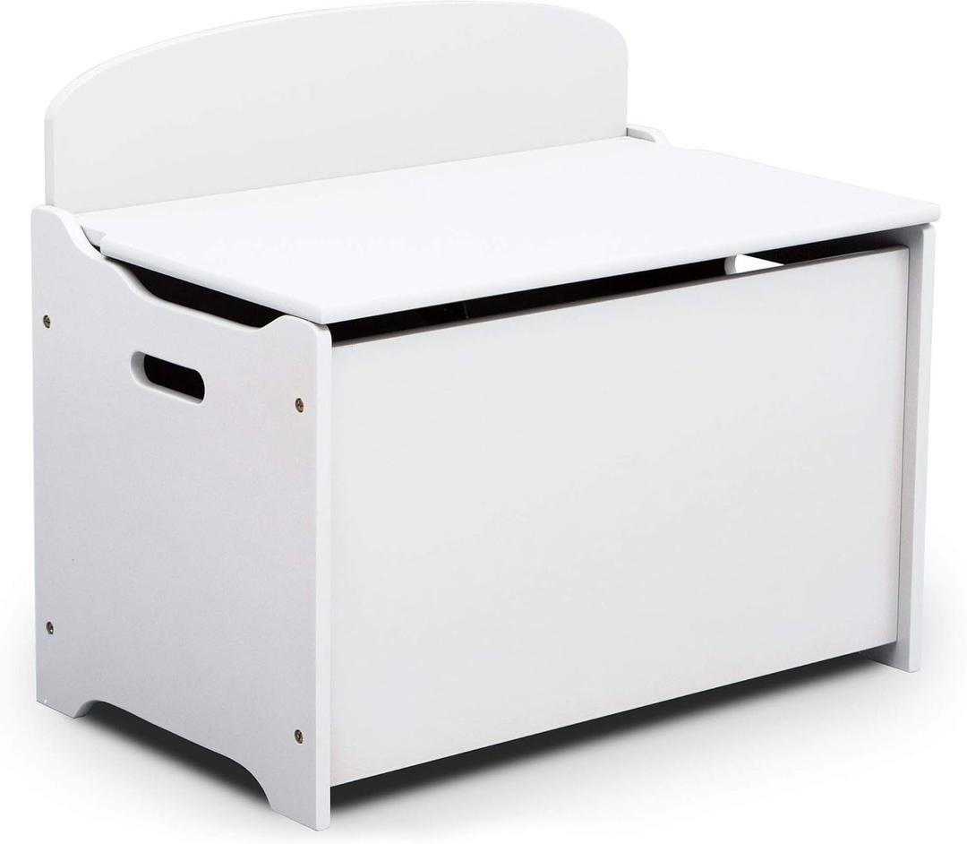Delta Children MySize Deluxe Toy Box, Bianca White 23.5”W x 14.25”D x 21”H