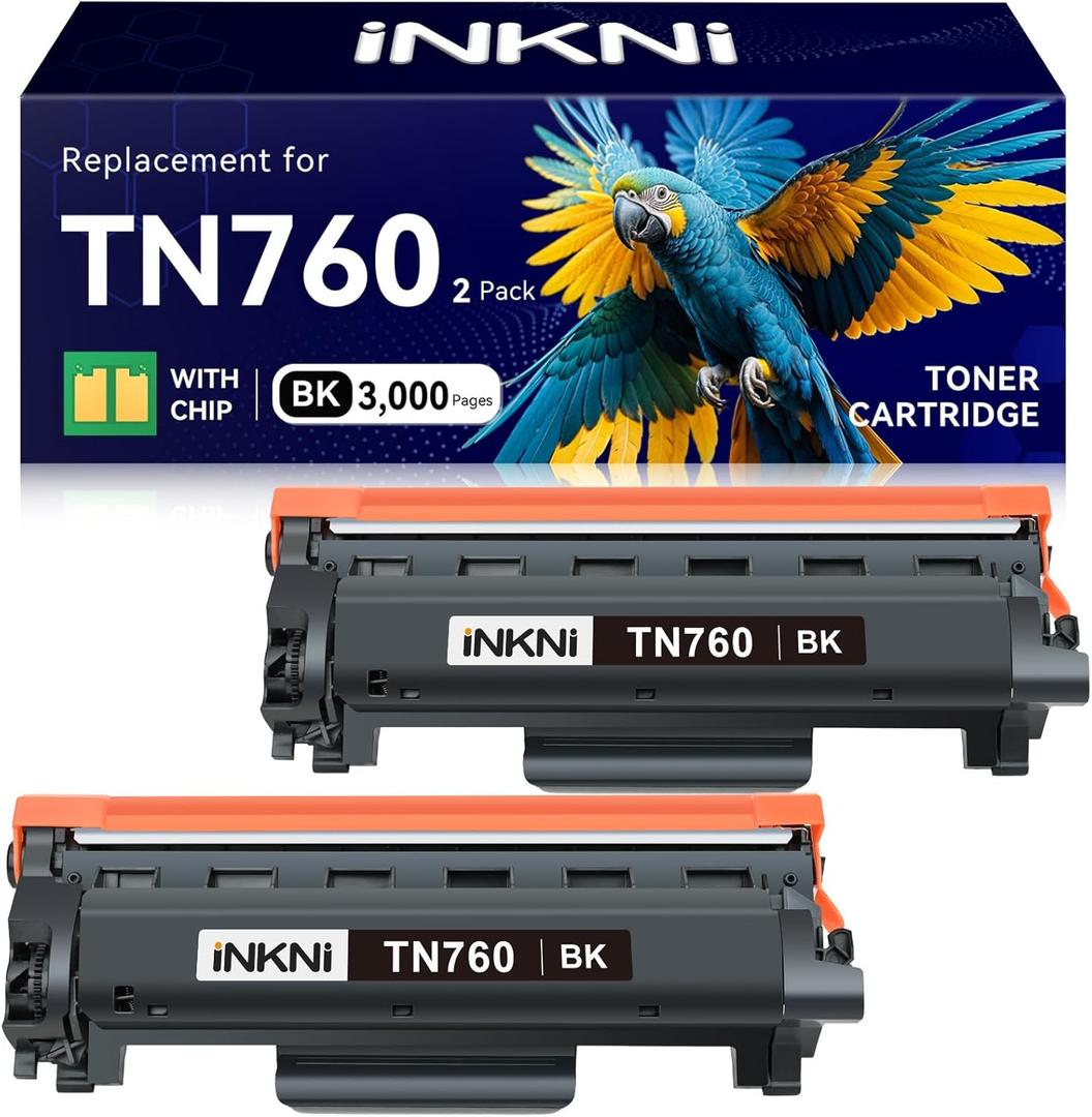 TN760 Compatible Toner Cartridge Replacement for Brother TN730 -730 TN-760 TN 760 - High Yield for MFC-L2710DW MFC-L2750DW DCP-L2550DW HL-L2350DW HL-L2395DW HL-L2370DW (2 Pack)