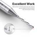 2 x Down Cut Spiral Router Bit for CNC, 1/16 inch Cutting Diameter and 1/2 inch Cutting Length 1/4 inch Shank Carbide End Mill for Slot Mortise Cut Carving Engraving Grinding Grooving