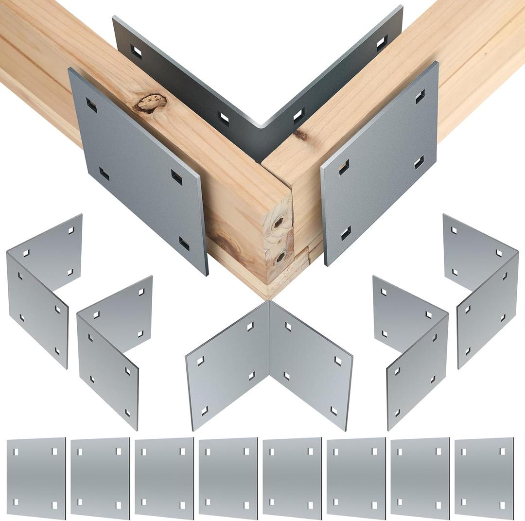 Blulu 12 Pcs Dock Hardware Include Inside Corners and Backer Plates Heavy Duty Dock Hardware Brackets Hardware Back Plates Hot Dip Galvanized Steel Dock Inside Corner Kit Hardware Stationary