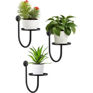 Wall Planters for Indoor Plants, Mounted Holder Shelf, Metal Plant Wall Hanger, Decorative Plant Shelf for Indoor Wall Decor (3 Pack)