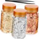 minkissy 1set Gold Foil Nail Art with Tweezers Glitter Paillette Stickers Gold for Nail Decoration and Creative Designs (9.00X4.50X4.50CM, Assorted Color 1)