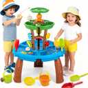 Water Table Toys for Kids Aged 3 4 5 6 7 8 Kids Water Tables with Fishing Game Set, Outdoor Activity Playset Sensory Play Table with Beach Toys Accessories Birthday Gifts for Toddlers