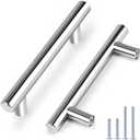Probrico 5 Pack | 3-3/4 Inch Cabinet Pulls Polished Chrome Stainless Steel Kitchen Drawer Pulls, Chrome c,Size 4.7 inches