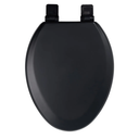 Toilet Seat, Slow Close, Soft Touch, Ultra-Smooth Matte Finish (No Orange-Peel Texture), Premium Moulded Wood, Quick Release, PIKLiDS (Black, Elongated)