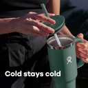 Hydro Flask Travel Tumbler with Handle, Lid and Straw - Insulated Stainless Steel in 40 Oz Agave