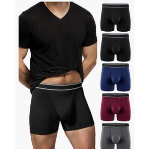 TIICHOO Mens Incontinence Underwear Washable Urinary Leakproof Underwear Cotton Boxer Briefs 100ml Absorbency 5 Pack Large