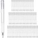 Ctosree 100 Pcs White Barrel Gel Pens 0.7mm Retractable Black Ink Pens Fine Point Tip Ball Point Aesthetic Pens Bulk Click Office Pens for Smooth Writing Drawing Sketching Journaling Supplies