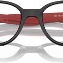 Ray-Ban Kids' Ry1632f Low Bridge Fit Round Prescription Eyewear Frames (Black on Rubber Red/Demo Lens)