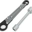 Holdly Plumbing Tools Angle Stop Wrench Kit Adjustable Wrench Professional Plumber Tools for Installing New Compression Angle Stops and Removing Compression Rings-Silver Tool Kit