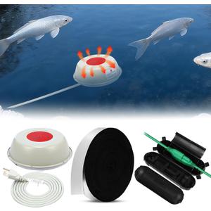 Relaxweex Pond Water Heater 1000w Floating Pond De Icer for Outdoor Koi Fish Durable Cast Aluminum Heater with Thermostatically Controlled for Winter Livestock Poultry Tank Drink