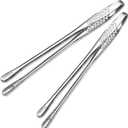 11 Inch Tweezers Tongs for Cooking,2 PCS KitchenTongs Precision Serrated Tips, Stainless Steel Tweezer Kitchen Tools for BBQ, Plating and Serving (Stainless Steel)