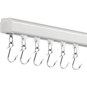 Silent Ceiling Curtain Track, Aluminum Rail Set, White, 12ft-15ft