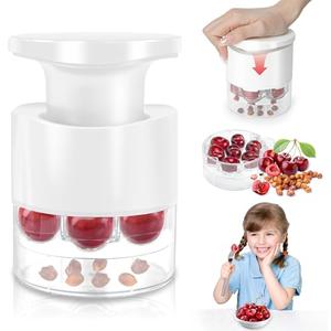 2 Pack Cherry Pitter, 7-Hole Cherry Pitter Tool, Quickly Multiple Cherries Seed Remover, Save Time & Space For Making Cherry Jam 