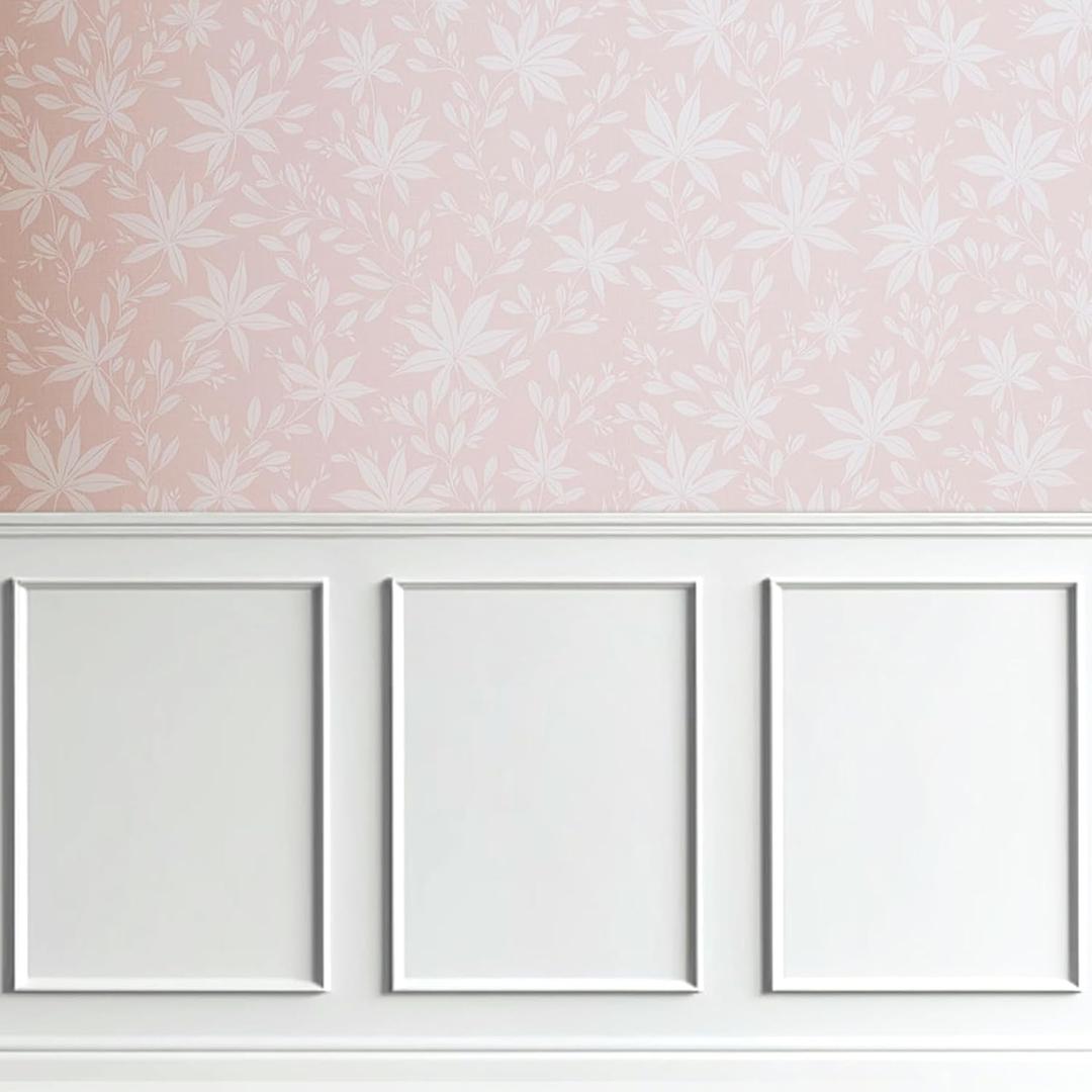 Hungbak 2 Set of 16" x 20" Pre-Cut Accent Wall Molding Trim Kit, Peel and Stick Premade Wainscoting Panels for Interior Decoration, Ready to Assemble Chair Rail Moulding