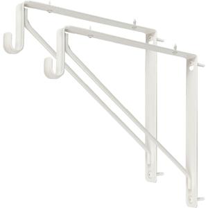Welded HEAVY DUTY Oval Closet Rod & Shelf Support Bracket | Gloss White | 2 Pack (Fixed Wall Bracket)