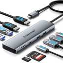 Laptop Docking Station Dual HDMI Monitor, 10 in 1 USB C Hub with 2 HDMI Ports, PD Charging, SD/TF, 5 USB C/A Ports, Laptop Docking Station for Dell XPS/HP/Lenovo/Surface(MacOS only Supports SST Mode)