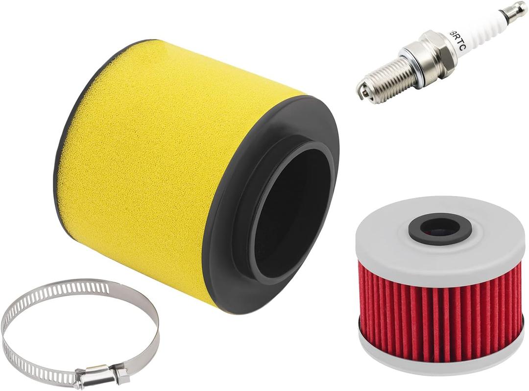 Air Filter 17254-HN5-670 &Oil Filter & Spark Plug Compatible with Honda Rancher TRX350FE TRX350FM TRX350TE TRX350TM 2000 2001 2002 2003 2004 2005 2006 10-99200