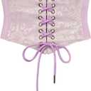 SCARLET DARKNESS Corset Belts for Women Lace-up Tied Waspie Waist Belt Renaissance Corset (XX-Large, Purple Floral)