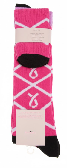 Hot Pink Geometric Girly Diamond High Ankle Crew Socks Everyday Casual Mid Calf Dress Socks Long Tube Socks,2Pairs