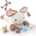 Bunny Stuffed Animals, Mommy Bunny Plush with Baby, 5 Pcs Plush Toy for Girl Boy, Birthday Valentine's Gifts for Girlfriend, Kids, Toddler, Age 3-8, White