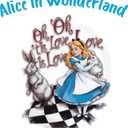 Cute Cartoon Girl and Adorable Rabbit Mad Hatter Cheshire Cat Alice in Wonderland Adventurous Creative Minimalist Cartoon Girls Boys Kid Room Design Nursery Fun Home Vinyl Decoration Size (26x26 inch)