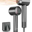 TRANXPHIT High-Speed Hair Blow Dryer: 160000 RPM Professional Hairdryer 500 Millions Negative Ionic Low Noise Thermo Control Lightweight Fast Drying with Brushless Motor for Gift Travel Home Salon