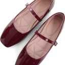 LUXINYU Women's Slip on Flats,Classy Round Toe Solid Classic Mary Jane Ballet Dance Shoes Soft Comfortable PU Flat Shoes, Size 41