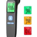ANMEATE No-Touch Forehead Thermometer for Adults, Infrared Digital Thermometer for Kids, Touchless Baby Thermometer, Accurate Reading with Large Display, Mute Mode, Memory Recall, Fever Alarm (Black)