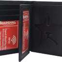 MARSHAL Genuine Leather RFID Blocking Five-point Star Hidden Badge Holder Wallet