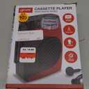 GPX Portable Cassette Player, Compatible With Headphone, 3.54 x 1.57 x 4.72 Inches, Requires 2 AA Batteries - Not Included, Red/Black (CAS337B) Black/Red