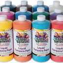 S&S Worldwide Color Splash! Liquid Tempera Bulk Paint, Set of 12 in 11 Bright Colors, 32-oz Easy-Pour Bottles, Great for Arts & Crafts, School, Classroom, Poster Paint, For Kids & Adults, Non-Toxic.