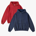 FAIABLE 3 Pack Acid Wash Hoodie Oversized Vintage Hoodie Unisex Heavyweight Hoodie Distress Hoodies for Men Women Couples 2 Blue Hoodies L and S, 1 Red L