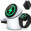 ZEEHOO 3 in 1 Charging Station for Apple Devices, Mag-Safe Charger Stand, Qi2 15W Auto-Rotating Wireless Charger for iPhone 17 16/15/14/13/12 Series& AirPods& iWatch(White)