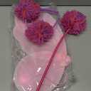 Haysandy 3 Pcs Halloween Pink and Purple Costume, Dress up Party Supplies for Kids, Fairy Butterfly Wings with Pom Headband Bopper Pom Wand, Cosplay Accessories Set Girls, Anime Party Costume Accessories